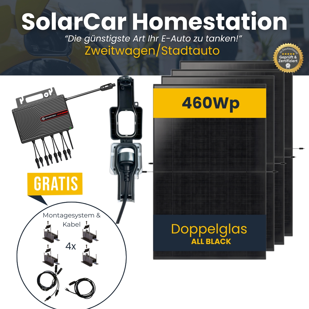 Zweitwagen/Stadtauto-Bundle für 10.000 km/Jahr - SolarCar Homestation - Lade dein Auto mit der Sonne - JA/Trina