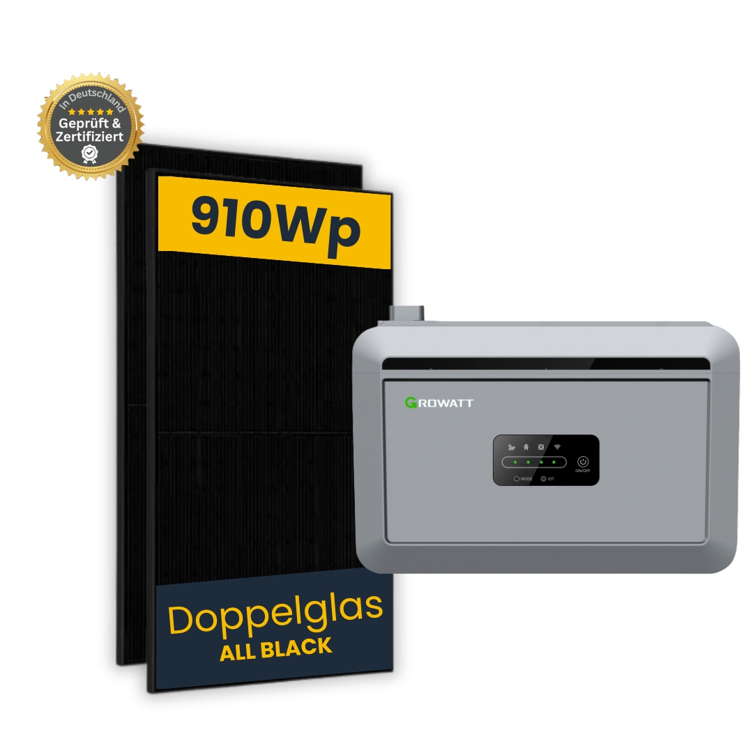 910Wp Growatt NEXA 2000 Plug & Play Set mit 2x Trina 455Wp Solarmodulen 