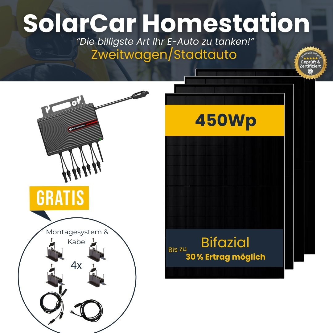 Zweitwagen/Stadtauto-Bundle für 10.000 km/Jahr - SolarCar Homestation - Lade dein Auto mit der Sonne