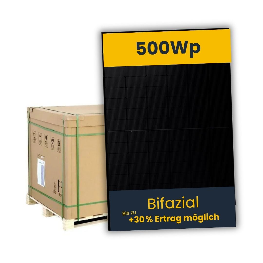 Solarmodul 500 Wp Jolywood Full Black JW-HD108N-R2-500 bifazial – Palette à 37 Stück – ab 69,90 € pro Modul*