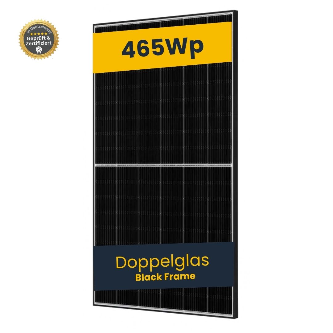 Solarmodul 465 W - Doppelglas All Black PV Modul, elegantes Design JAM54D40-465/LR - Palette á 36 Stück - ab 54,99 € pro Modul
