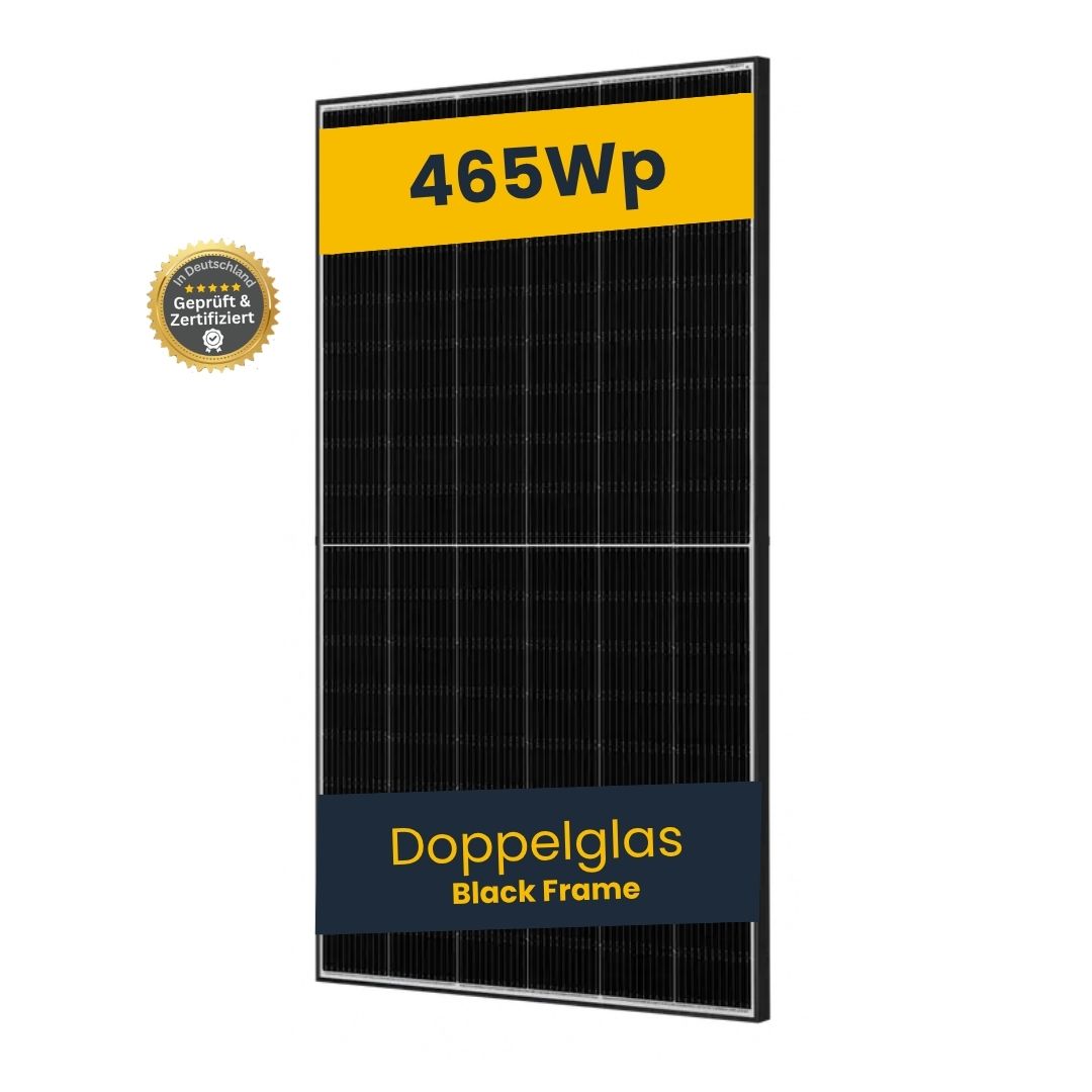 Solarmodul 465 W - Doppelglas Black Frame PV Modul, elegantes Design JAM54D40-465/LR