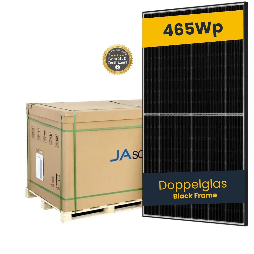 Solarmodul 465 W - Doppelglas All Black PV Modul, elegantes Design JAM54D40-465/LR - Palette á 36 Stück - ab 54,99 € pro Modul