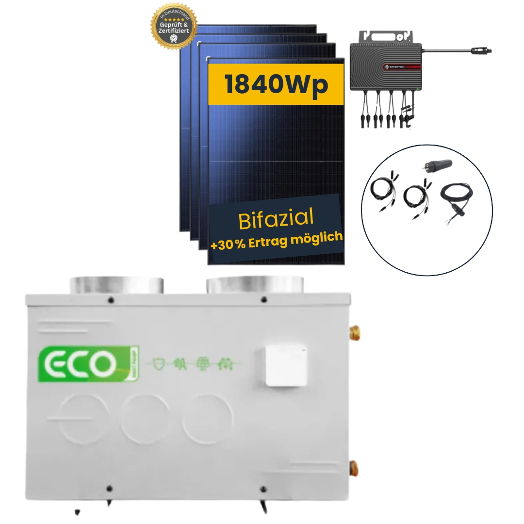 Sunex DROPS ECO Wärmepumpe + Balkonkraftwerk 4 Module
