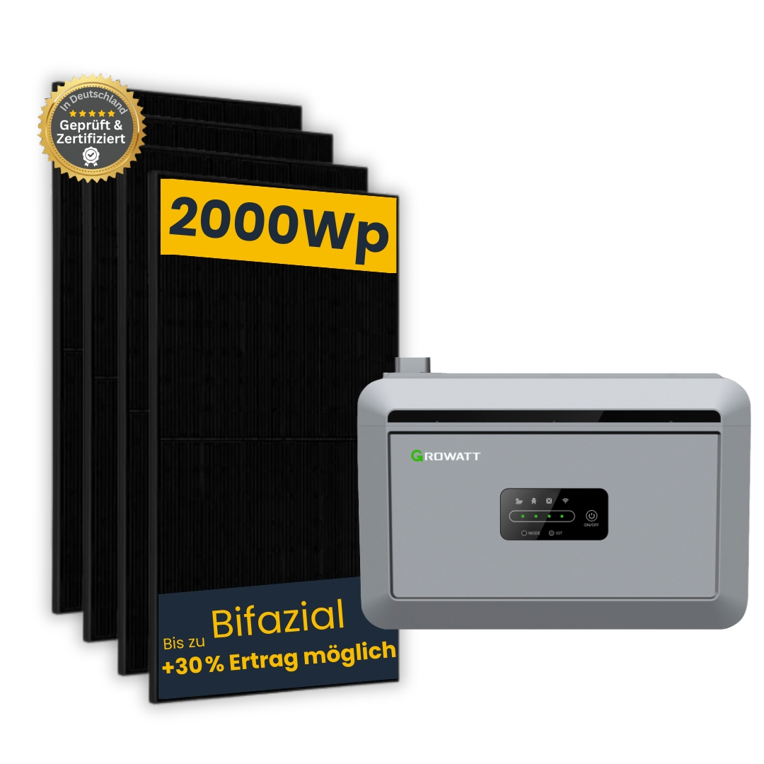 2000Wp Growatt NEXA 2000 Plug & Play Set mit 4x Ja Solar 500Wp Solarmodule bifazial