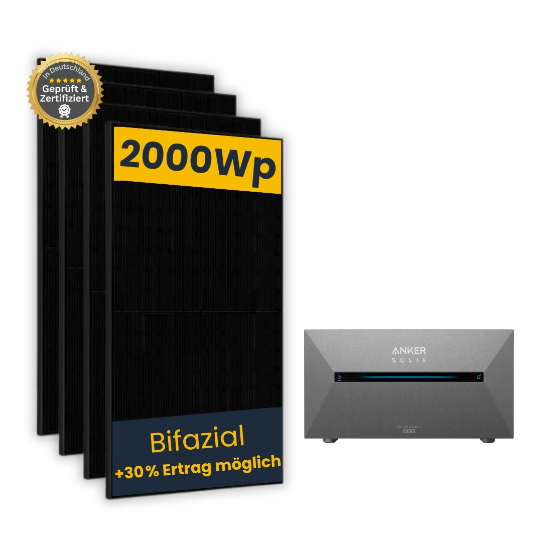 Balkonkraftwerk 2000Wp mit Anker Solarbank 2 Pro Balkonkraftwerk 2000Wp mit Anker Solarbank 2 Pro