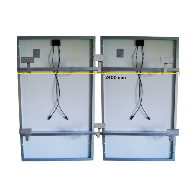Für 2 Module Aufdachmontage Schiene 2400 mm inkl. 6 Dachhaken verstellbar und 6 Universalklemmen Renusol Für 2 Module Aufdachmontage Schiene 2400 mm inkl. 6 Dachhaken verstellbar und 6 Universalklemmen Renusol