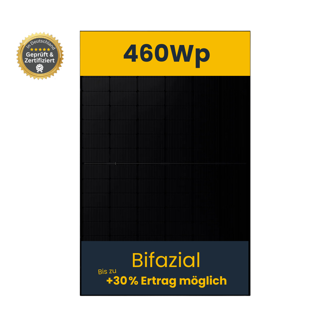 Solarmodul 460Wp bifazial JA Solar JAM54D40-460/LB MwSt.: 0% MwSt. Privatkunden